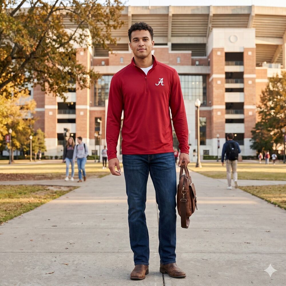 Antigua Red Alabama Crimson Tide Pullover Mock Neck 1/4 Zip Medium